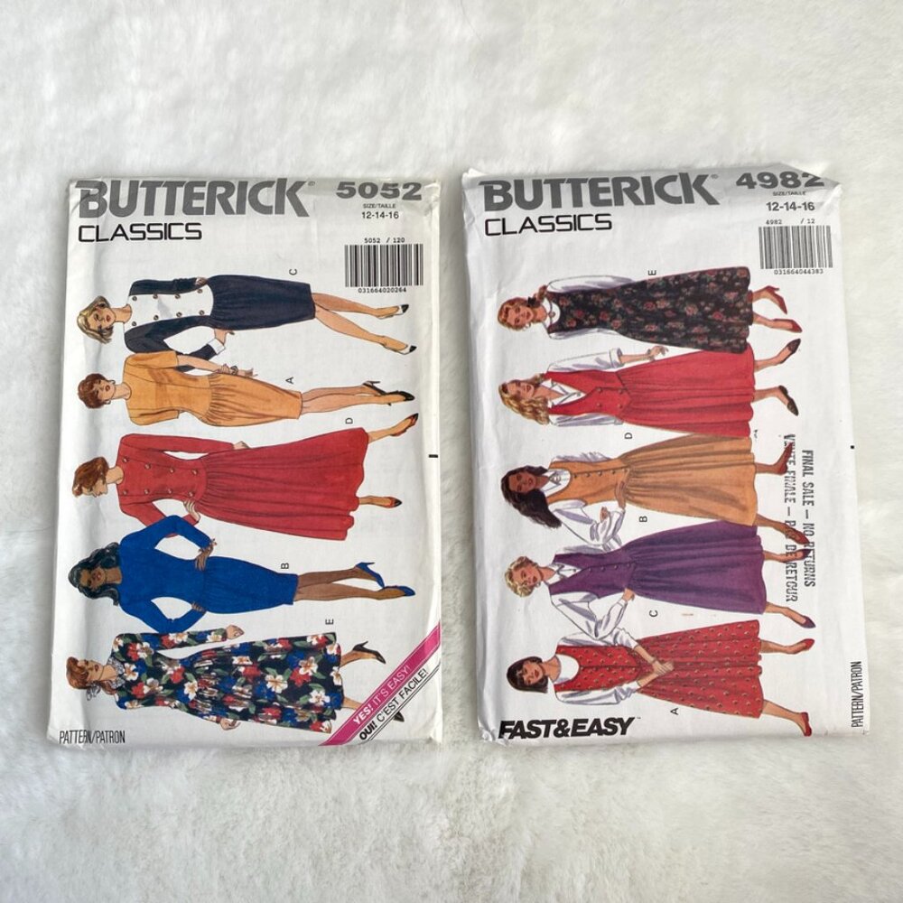 2 Butterick Classics Sewing Patterns